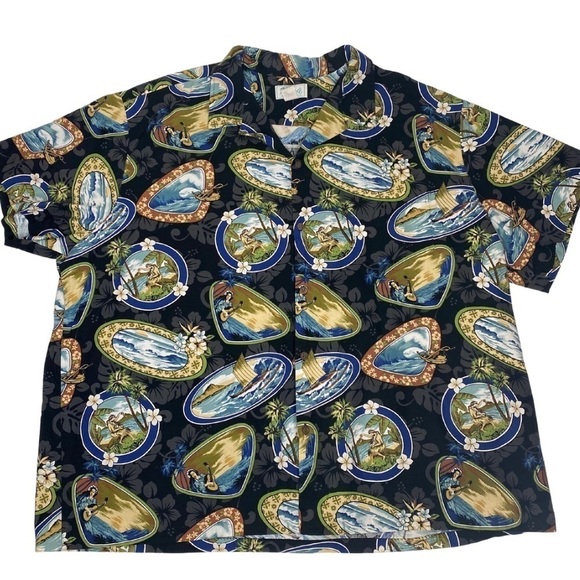 Vintage Kolekole Hawaiian Cotton Button-Up Shirt Sz 4XL - Picture 1 of 6
